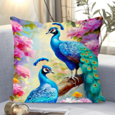 애니 캐릭터 소파쿠션 양면 소파 쿠션 솜 포함 세탁가능 고탄력 애니 굿즈 차량용 겸용 메모리폼 허리지지 내구성 강함 트렌디한 스타일, 길조새-20, 40 x 40CM (솜포함 양면쿠션)