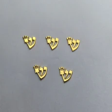 메두자 금속 금색 작은 디자인 이스라엘 유대교용 히브리어 글자 신, 07 B   5pcs a set gold