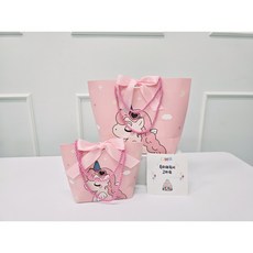 귀여운 공룡 유니콘 쇼핑백 생일 선물 포장 리본 백 답례품 구디백, 유니콘5P