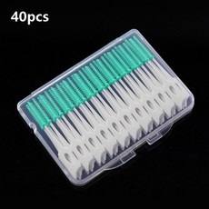 200400pcs 치간 실리콘 브러쉬 치아 사이의 치과 이쑤시개 브러시 스레드 구강 청소 도구와 실리콘 이쑤시개, [02] C623-green 40pcs