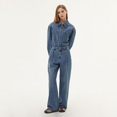 플라스틱아일랜드 벨트옵션 원턱 데님 팬츠 PQ3DP882