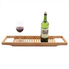 배스 트레이 모던 욕조 수납 선반 정리함 와인잔 홀더 북 타월 보드 속이 비어 있음 욕실, 1개