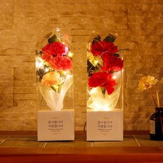 반딧불조명 비누꽃 카네이션 어버이날선물 기념일 선물, 핑크, 1개