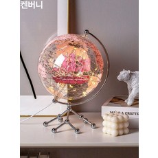 고급 지구본 투명 크리스탈 장식품 글로브 데스크 별빛 조명 별자리 럭셔리 책상, 충전식 터치 골드