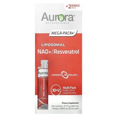 Aurora Nutrascience 리포소말 NAD+/레스베라트롤 0.68 fl oz 32 패킷 보충제, 1