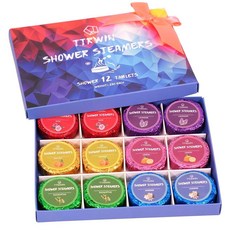 Shower Steamers 아로마테라피 12팩 샤워밤 천연 에센셜 오일 홈 스파 스트레스 해소 크리스마스 스타킹 스터퍼 생일 선물 여성 엄마 남성 셀프 케어, LYP-12P-TT-US