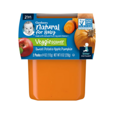 Gerber 내추럴 포 베이비 2nd Foods 고구마 사과 호박 2팩, 고구마 + 사과 + 호박(Sweet Potato + Apple + Pumpkin), 226g