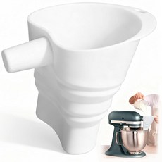 Palksky 주방 보조 스탠딩 믹서용 밀가루 깔때기 실리콘 보조용 접이식 인펀디불럼 스탠드 믹서 부착물 식기세척기 사용 가능