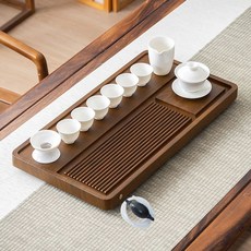 차트레이 다도차판 전통 퇴수기 디자인 60x32 보이차 녹차, AF. 황화리색 좌측 하수구 60x32x3.5 가공 백