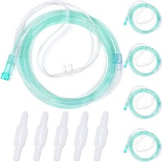 10 PCS 비강 캐뉼라 튜빙 성인용 5PCS 6.5피트 비강 캐뉼라 튜빙 및 5PCS 산소 튜빙 회전 커넥터 부드러운 촉감 및 주름 방지 메디힐러의 고가 용품이 포함되어 있습, 10 PCS 비강 캐뉼라 튜빙 성인용 5PCS 6.5피