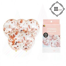 컨페티풍선 로즈골드 스타 컨페티 풍선 꽃가루 파티 생일, 1개, 상세페이지 참조