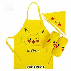 스토어-지유 포켓몬 피카 어린이 앞치마 두건 토시세트 미술놀이앞치마
