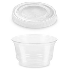엠엔피 일회용 투명 과일컵 디저트 샐러드 포장용기 7온스 평뚜껑, 1개, 100세트