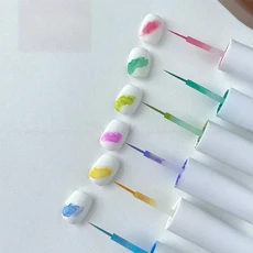 핫 네일 아트 6 색 6ML 여름 아이스크림 네일 염료 솔루션 크리 에이 티브 네일 패턴 DIY 디자인 염료 솔루, 01 6-color