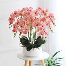 고급 조화 호접란 화분 개업 인조꽃 플로럴 고급조화 가짜 난초 와이드 센터피스, 3. 카민