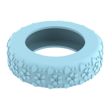 체크픽 캐리어 바퀴 꽃무늬 보호 커버 실리콘, 9개, 블루