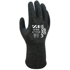 [위드] 내절창장장 레벨C 작업용 장갑 얇은 손장 포장 작업 그립 미끄럼 방지 니트릴 L사이즈 지자이 ZI-640 (3켤레 세트) 검정, M, 1쌍/신로고