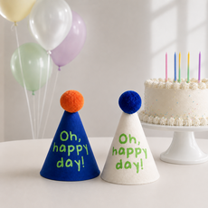 오해피데이 생일모자 고깔모자 촬영소품 홈파티 모자 2종세트, 1개, 블루+아이보리 세트