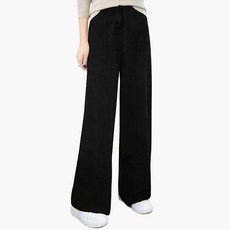 소리울 여성 하이웨이스트 니트 와이드 팬츠