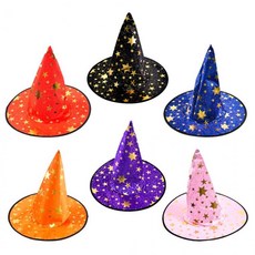 할로윈모자 별무늬마법사모자, 1개, 블랙
