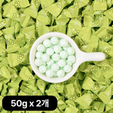 샤오커오라 비타민C 무설탕 민트 과일 목캔디 대용량 사탕 포도맛, 2개, 50g