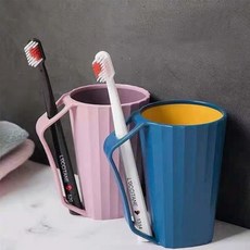 파스텔 거꾸로 개인 위생 칫솔꽂이 양치컵, 연퍼플, 1개