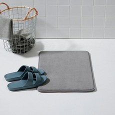JAJU 폭신한 메모리폼 욕실매트_60x40cm 2개_그레이 J625902002281 434076, 그레이