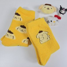 정품 산리오 수면양말세트 캐릭터 따뜻한 겨울 양말 키티 마이멜로디 쿠로미 포차코 폼폼푸린 시나모롤