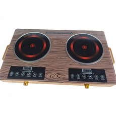 인덕션레인지 하이라이트 전기레인지 휴대용 미세결정 주방 조리대용 고출력 가정용, 가지고 다닐 수 있는, 영문 패널 더블 헤드 골드 도자기 스토브