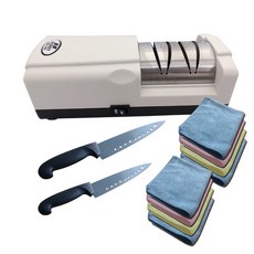 Nirey耐銳 磨得利電動磨刀機 Ke-198 贈倒鉤擦巾6條 2支不沾刀7吋8吋, 1個