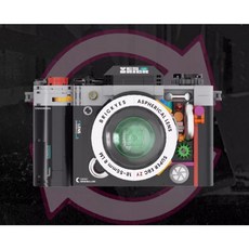 積木 復古相機 模型 手作 收藏 底片相機, 1個, 黑色