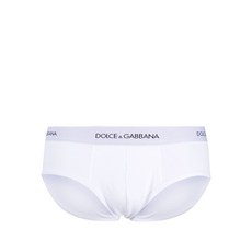 돌체앤가바나 로고 웨이스트밴드 골지 니트 브리프