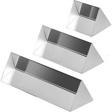 아멀롱 크리스탈 2.5인치 4인치 6인치 광학 유리 삼각 프리즘 교육용 빛 스펙트럼 물리학 및 사진 촬영용 세트 3개, 2.5 인치/ 4 인치/ 6 인치