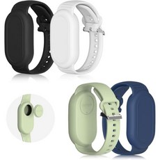 4Pack 삼성 갤럭시 스마트태그 2 2023 소프트 실리콘 스마트태그 2 손목밴드 숨겨진 갤럭시 스마트태그 2 홀더에 호환되는 BIQIRE 팔찌 블랙화이트블루그린, 4-Pack(Black+White+Blue+Olive, 1개