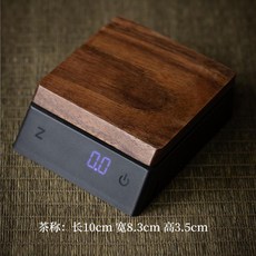 復古茶則 充電實木小型電子秤 茶器 量茶專用克秤, 1個, 充電款斜方胡桃木茶稱