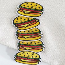 가온로그 DIY 와펜 자수패치 햄버거 패치자수