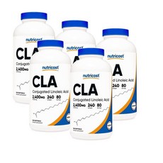 뉴트리코스트 CLA 공액리놀레산 2400mg 소프트젤 Nutricost Conjugated Linoleic Acid, 240정, 5개