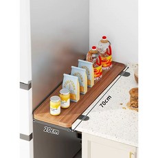 싱크대연장 테이블 조리대 주방꾸미기 보조 스텐, V. 접이식 스탠드  호두나무 도마 7020cm