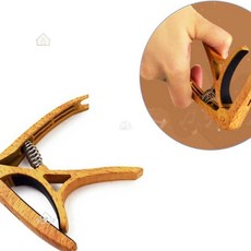 음정 변경 쉬운 코드 나무 기타 조절 카포 우쿠렐레 통기타줄 집게, 진우드