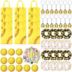 Shinylin 팀 벌크 테니스 파티 선물용 선물 146개 가방 24개 열쇠고리 스티커 50개 헤어 타이 스포츠 스트레스 볼 24인용 236602 7983768196, Softball