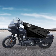 가고일 벨스 모터사이클 커버 시트 쉐이드 자전거 경량 하프 아웃도어 자외선 차단제 올 시즌 다양한 모델에 적합 블랙 위드 스컬 L, M, Silver-Freedom