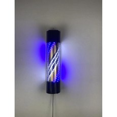 LED 미용실 이발소 헤어샵 싸인볼 간판 원형통 회전, 공식 표준, 외부는 60x13 파란색과 흰색 금 양동이로 붙여져 있