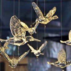 투명 새 모빌 새모양 호텔 천장 장식 아크릴 10세트