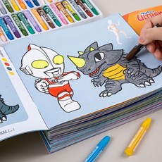 奧特曼畫畫本繪畫本3-6歲幼兒園涂色繪本兒童涂鴉畫冊圖畫本涂色, 奧特曼涂色【1本】無筆,每本【22頁+1頁貼紙】