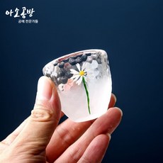 아소공방 크리스탈 해머링 데이지 소주잔, 투명, 2개