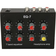 자동차 보트 오토바이용 7밴드 이퀄라이저 헤드폰 앰프 EQ 2채널 입력 출력 볼륨 조절 가능 3.5mm 인터페이스 알루미늄 합금 소재, 1개
