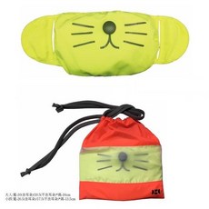 【海夫健康生活館】HOII正式授權 SunSoul 后益 美膚 小萌噠花貓 可愛冰冰口罩(大人/小孩款), 小孩藍, 1個