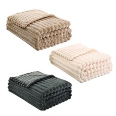 生活提案 暖呼呼絨毛毯 雙面絨保暖柔軟 抗靜電 簡約寬條 毛毯 沙發毯 床毯 毯子