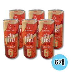 BONTRE 타이티 밀크티 THAI TEA MILK TEA, 6개, 220ml