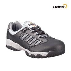 한스 안전화 HS-12HD-1 4인치 경량, 천연 소가죽 블랙, 1개